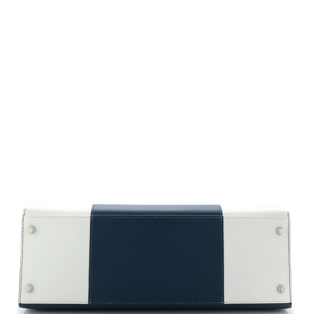 Hermes Kelly Flag Handbag Epsom 35 Blue #78179H11B - Picture 4 of 12